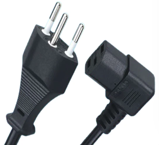 Swiss Power Cords, SN 441011 Pug TO IEC 60320 C13 Left Angle Connector Type J, 3 Poles Plug, SEV Certified Swiss Power Cords, SN 441011 Pug TO IEC 60320 C13 Left Angle Connector Type J, 3 Poles Plug, SEV Certified